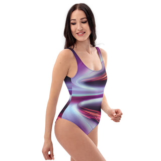 Multicolor Wrap-Style One-Piece Women's Swimwear